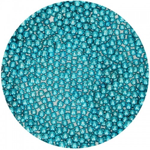 DISCOUNT: FunCakes sugar pearls 4mm - metallic blue - 80g