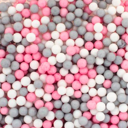 Cukrové perličky 5mm - růžové/šedé/bílé - 50g