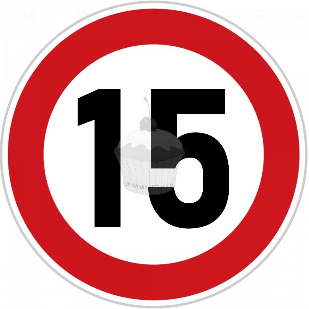 Edible paper "15th Birthday" ban sign A4