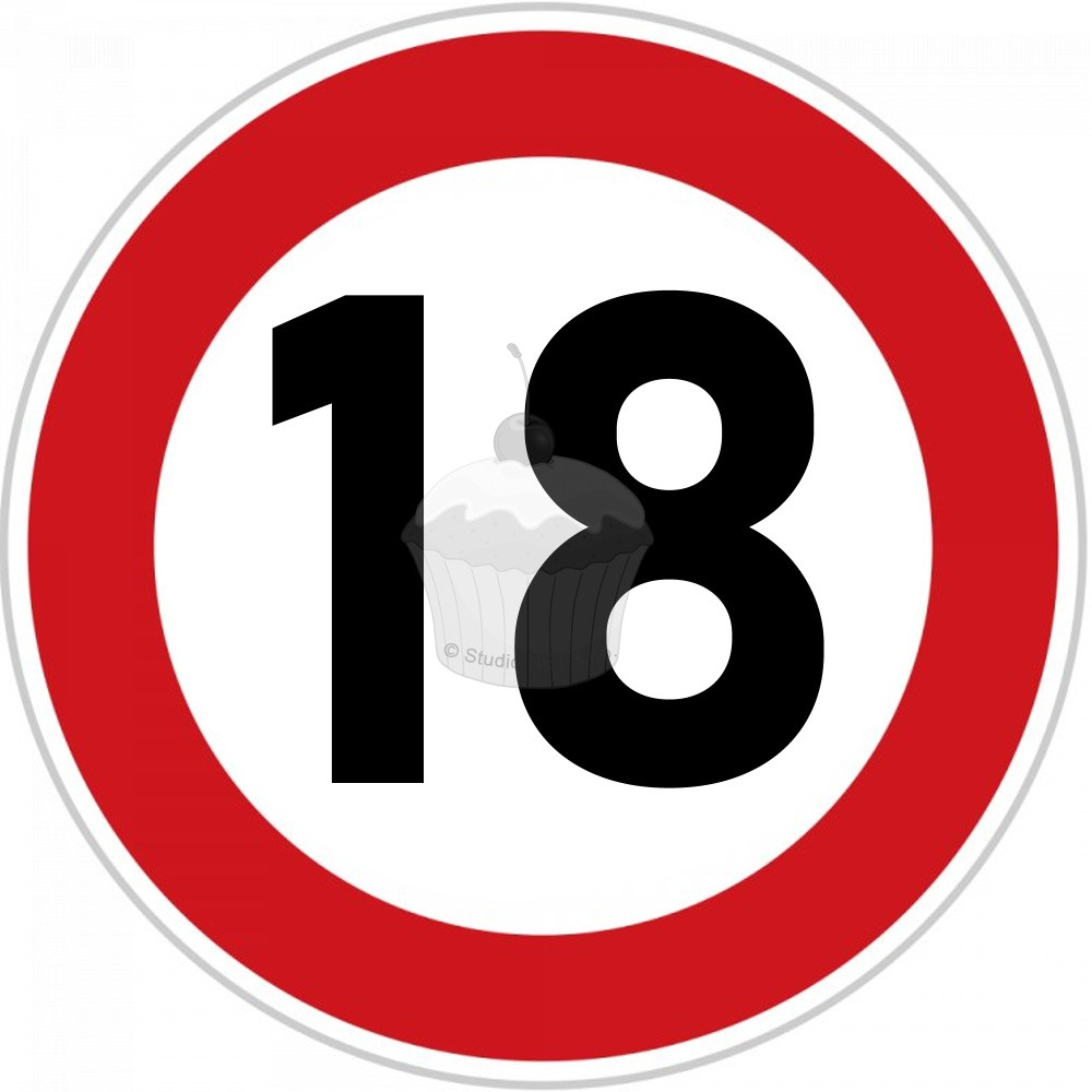 Papier jadalny  "18 urodziny" Znak zakazu A4