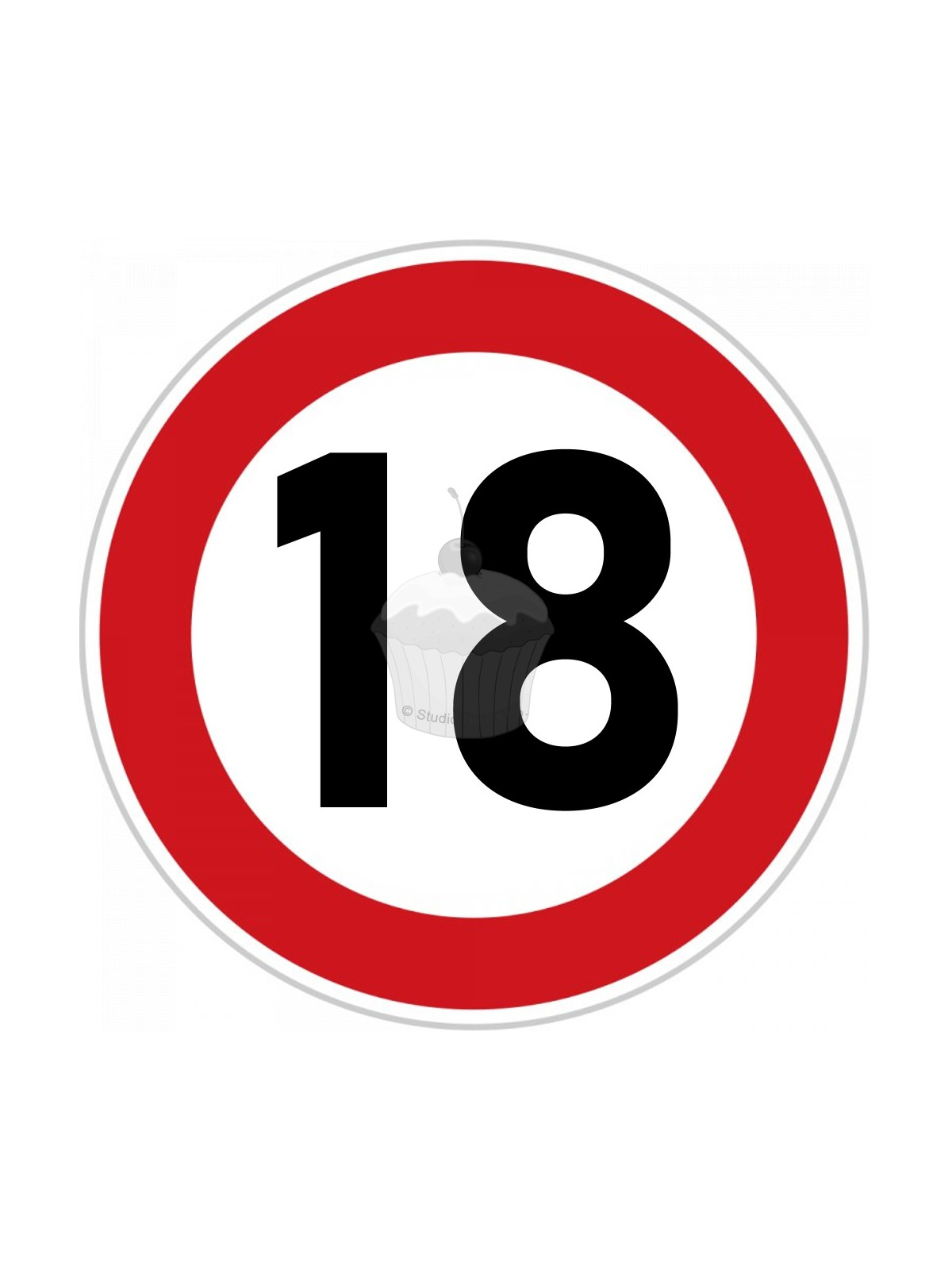 Edible paper "18th Birthday" ban sign A4
