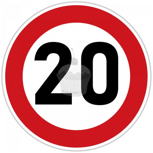 Edible paper "20th Birthday" ban sign A4
