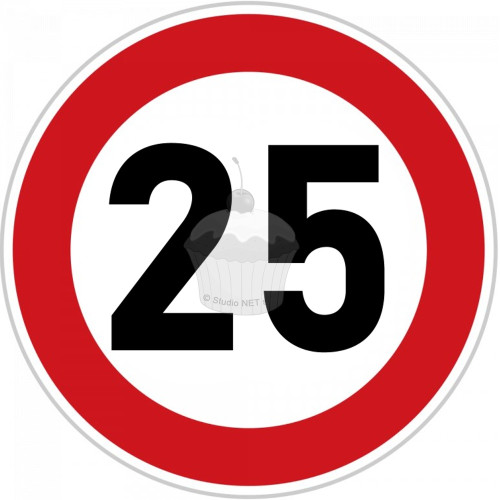 Papier jadalny  "25 urodziny" Znak zakazu A4
