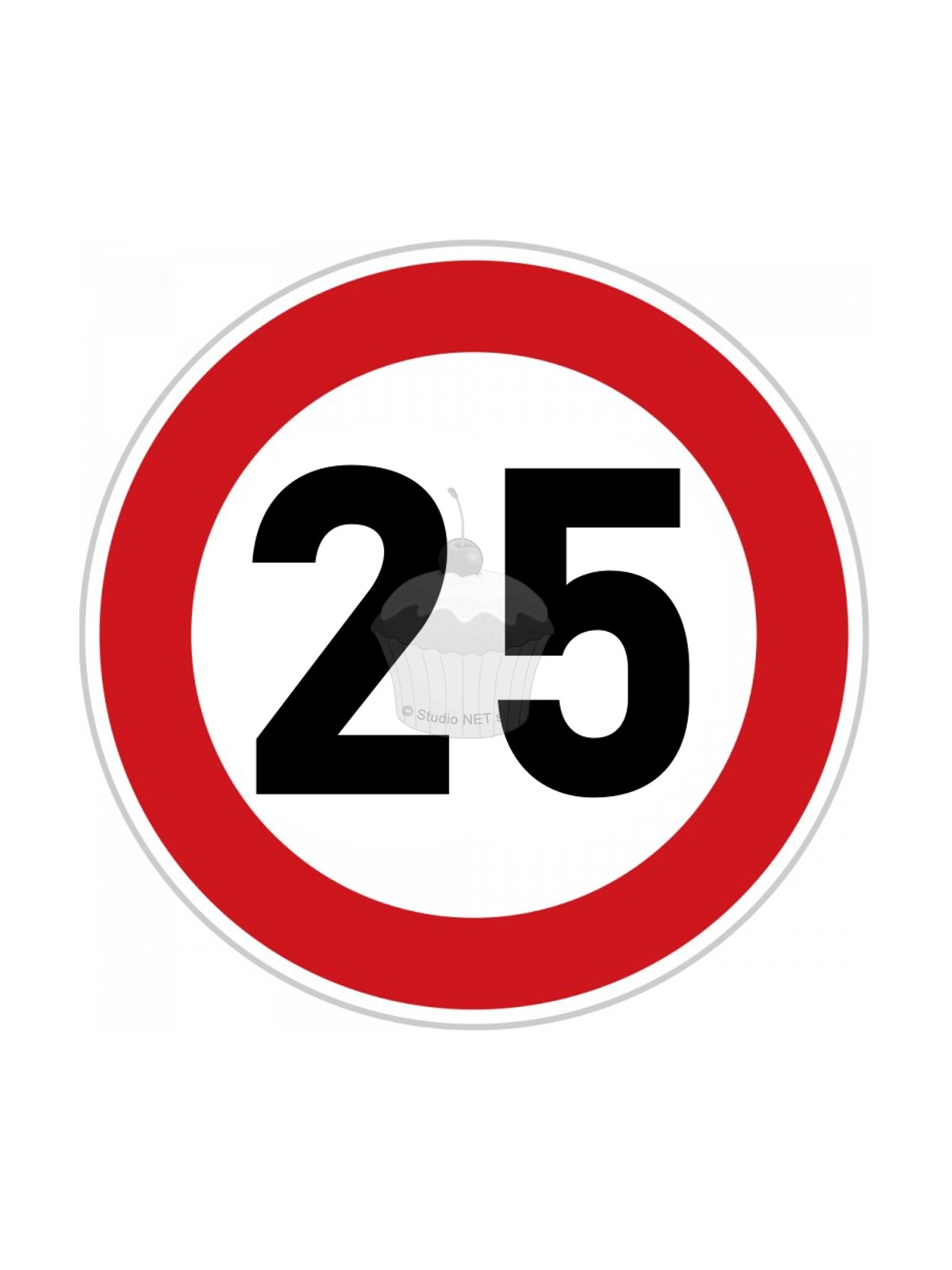Edible paper "25th Birthday" ban sign A4