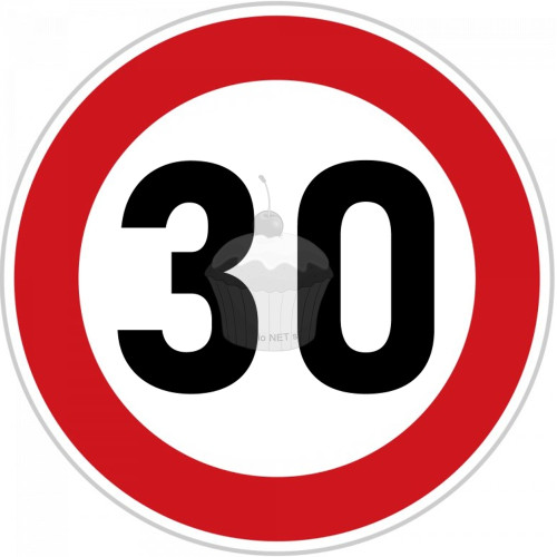 Edible paper "30th Birthday" ban sign A4