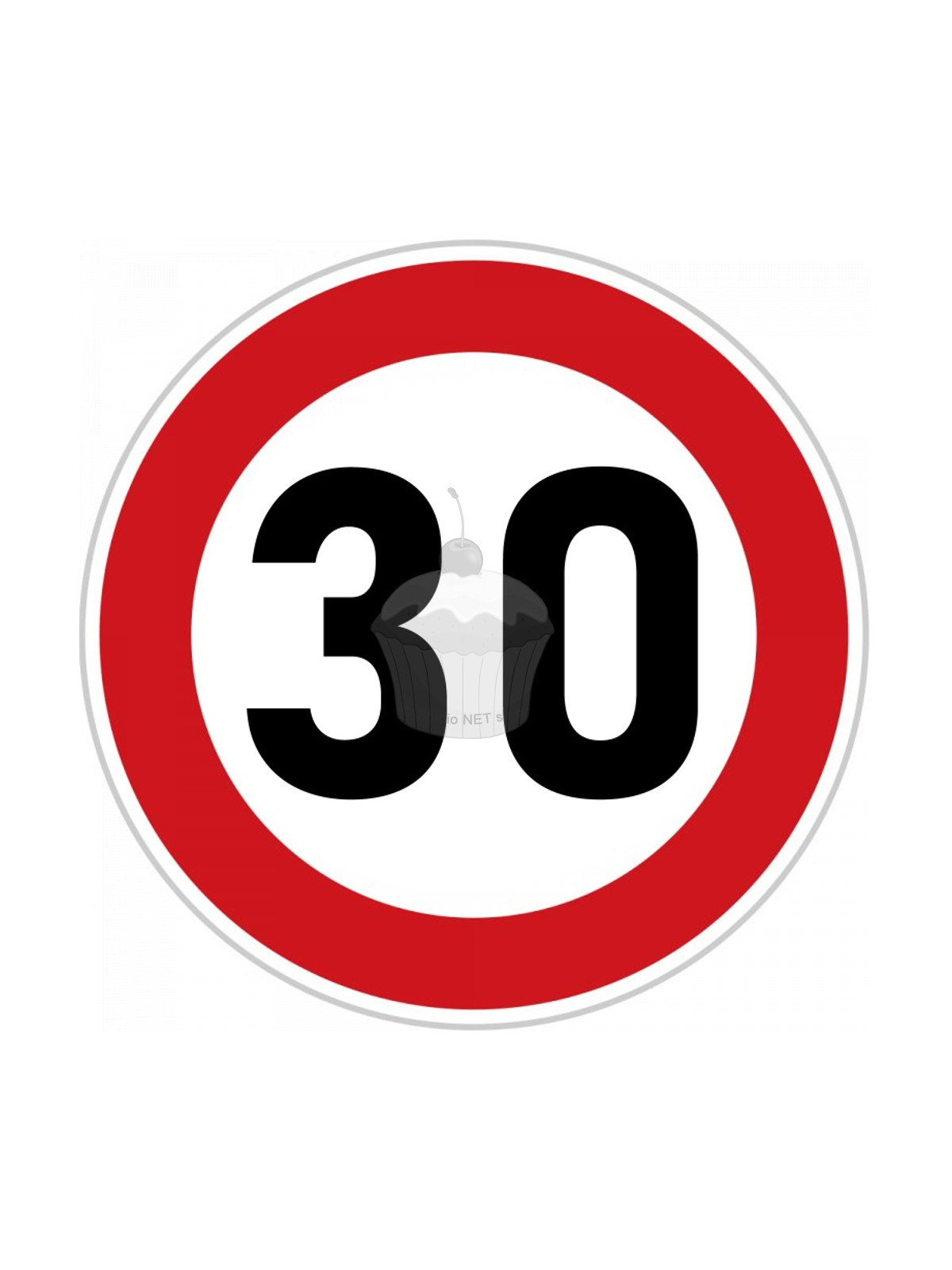 Edible paper "30th Birthday" ban sign A4