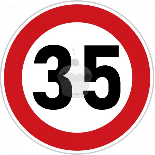Papier jadalny  "35 urodziny" Znak zakazu A4