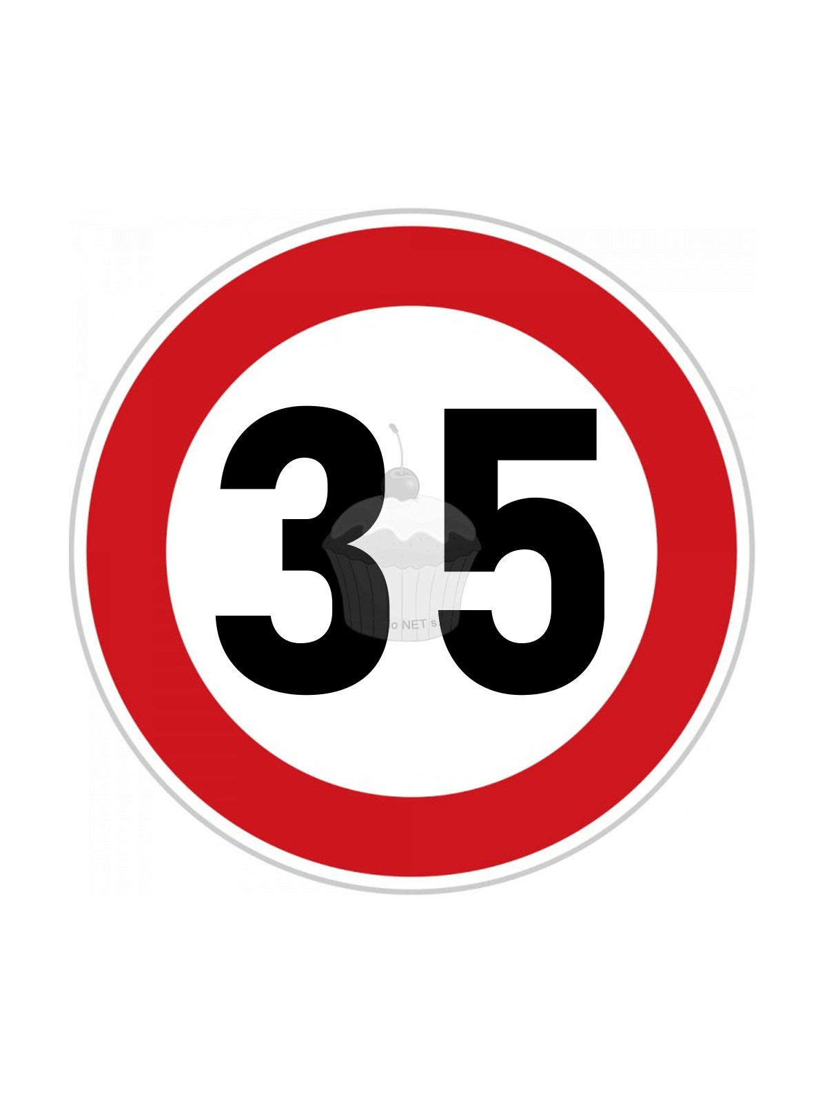 Edible paper "35th Birthday" ban sign A4
