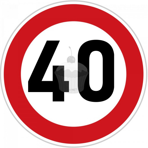 Papier jadalny  "40 urodziny" Znak zakazu A4