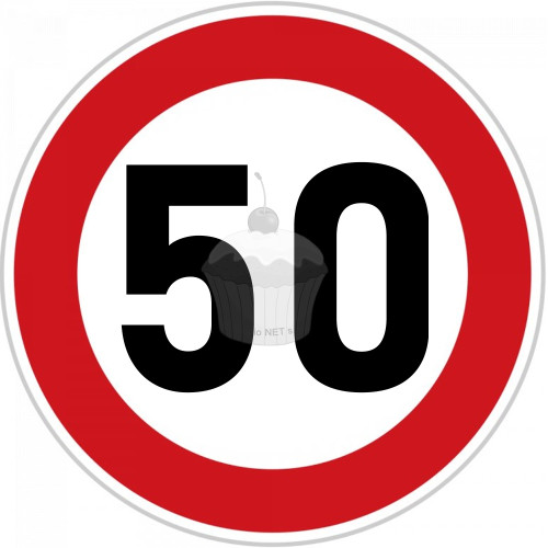 Papier jadalny  "50 urodziny" Znak zakazu A4