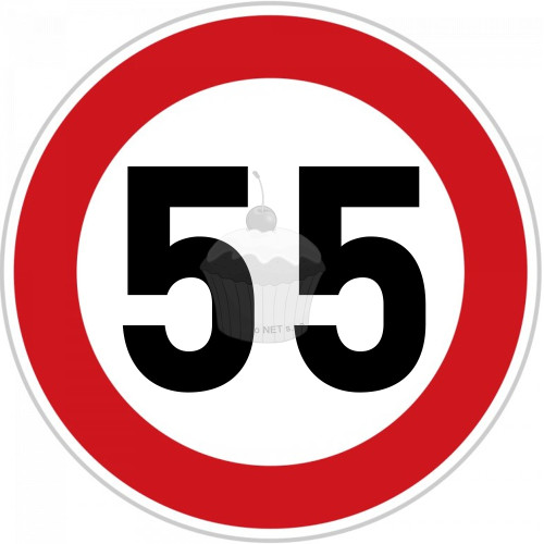 Edible paper "55th Birthday" ban sign A4