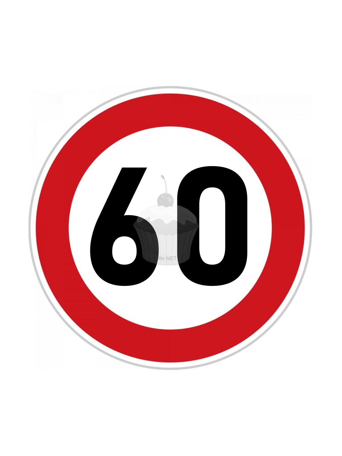 Edible paper "60th Birthday" ban sign A4