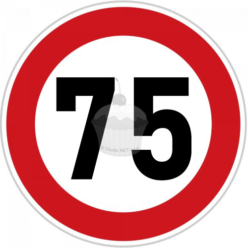 Edible paper "75th Birthday" ban sign A4