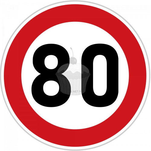 Papier jadalny  "80 urodziny" Znak zakazu A4