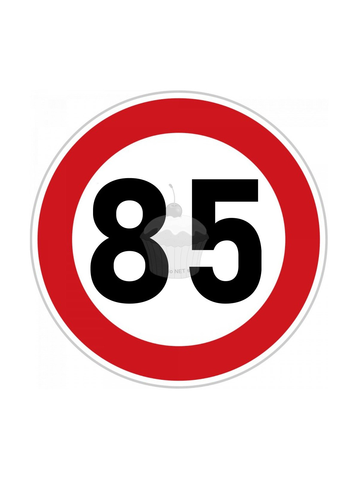 Edible paper "85th Birthday" ban sign A4