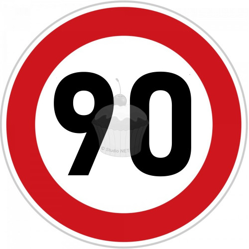 Papier jadalny  "90 urodziny" Znak zakazu A4