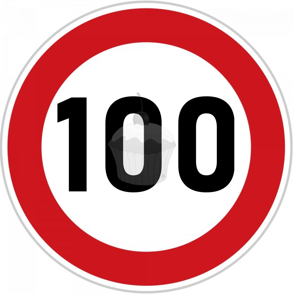 Edible paper "100th Birthday" ban sign A4