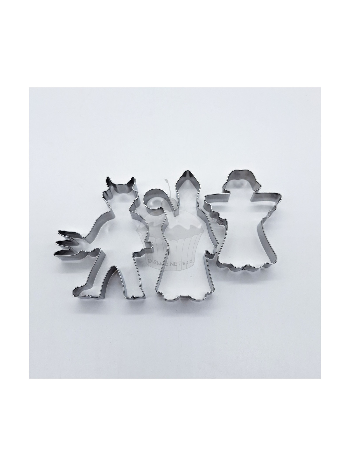 Stainless steel cookie cutter set - St. Nicholas + Angel + Devil