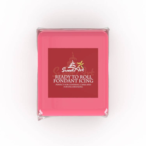 SweetArt Fondant icing Pink - modelling and covering paste with neon effect - pink - 250g