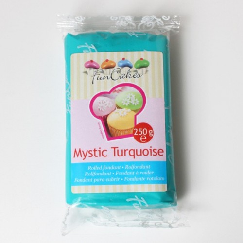 DISCOUNT: FunCakes Covering Fondant Mystic Turquoise - Turquoise 250g