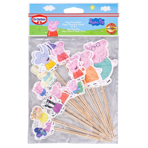 Dr. Oetker - paper decoration - pick - Peppa Pig and friends - 24 pcs