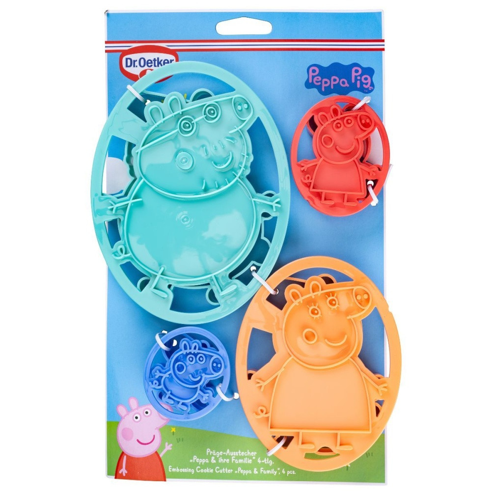 Dr.Oetker - embossing cookie cutter - Peppa Pig & Family - 4pcs