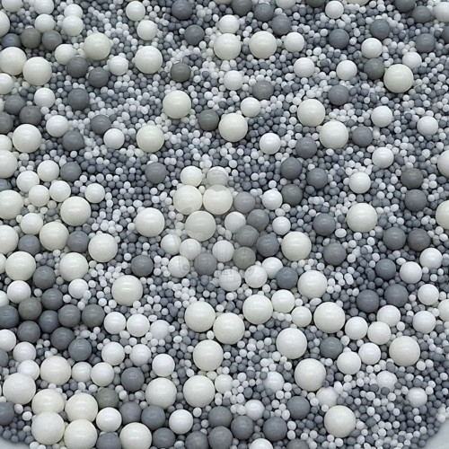 Sugar beads - gray / white - 50g