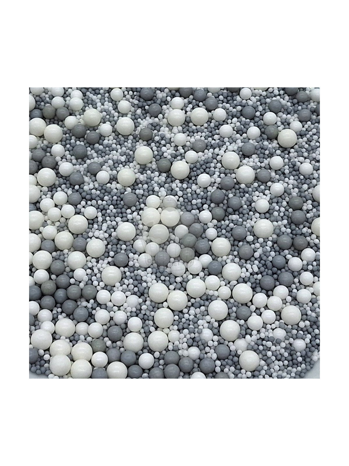 Sugar pearls - gray / white - 50g