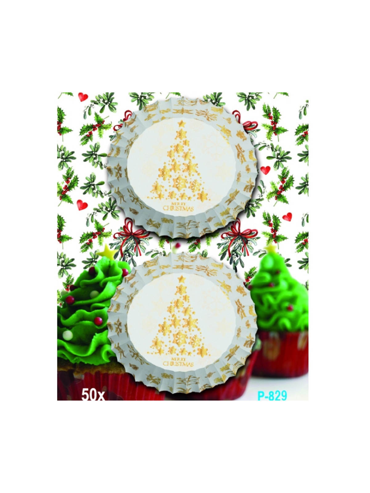 Baking Cups MINI  - Christmas flakes - 50 pcs