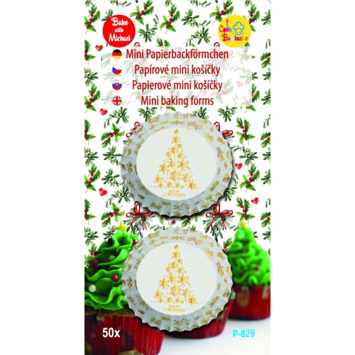 Baking Cups MINI  - Christmas flakes - 50 pcs