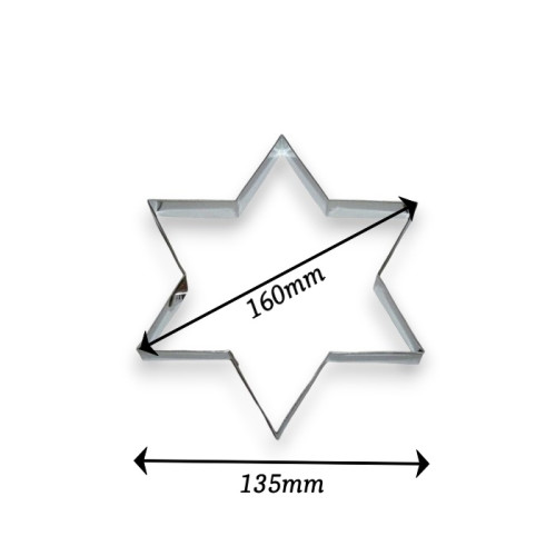 Ausstechform für Lebkuchen - Stern 6 Spitzen - 16cm.