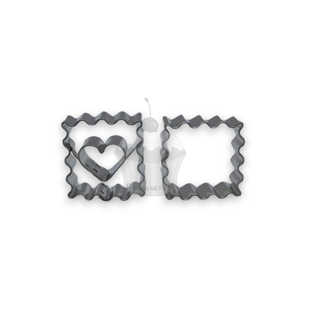 Set of cookie cutters - fluted square - 2 pcs