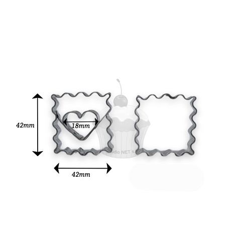 Set Ausstechformen - gezacktes Quadrat - 2 Stück.