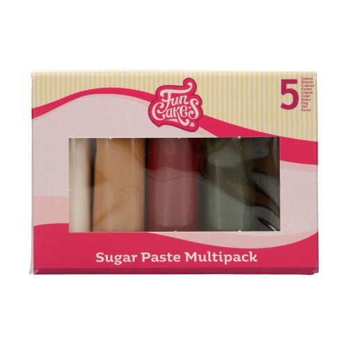 FunCakes Multipack to fondantów dekoracyjnych Sparkling palette - błyszczące Boże Narodzenie - 5x100g