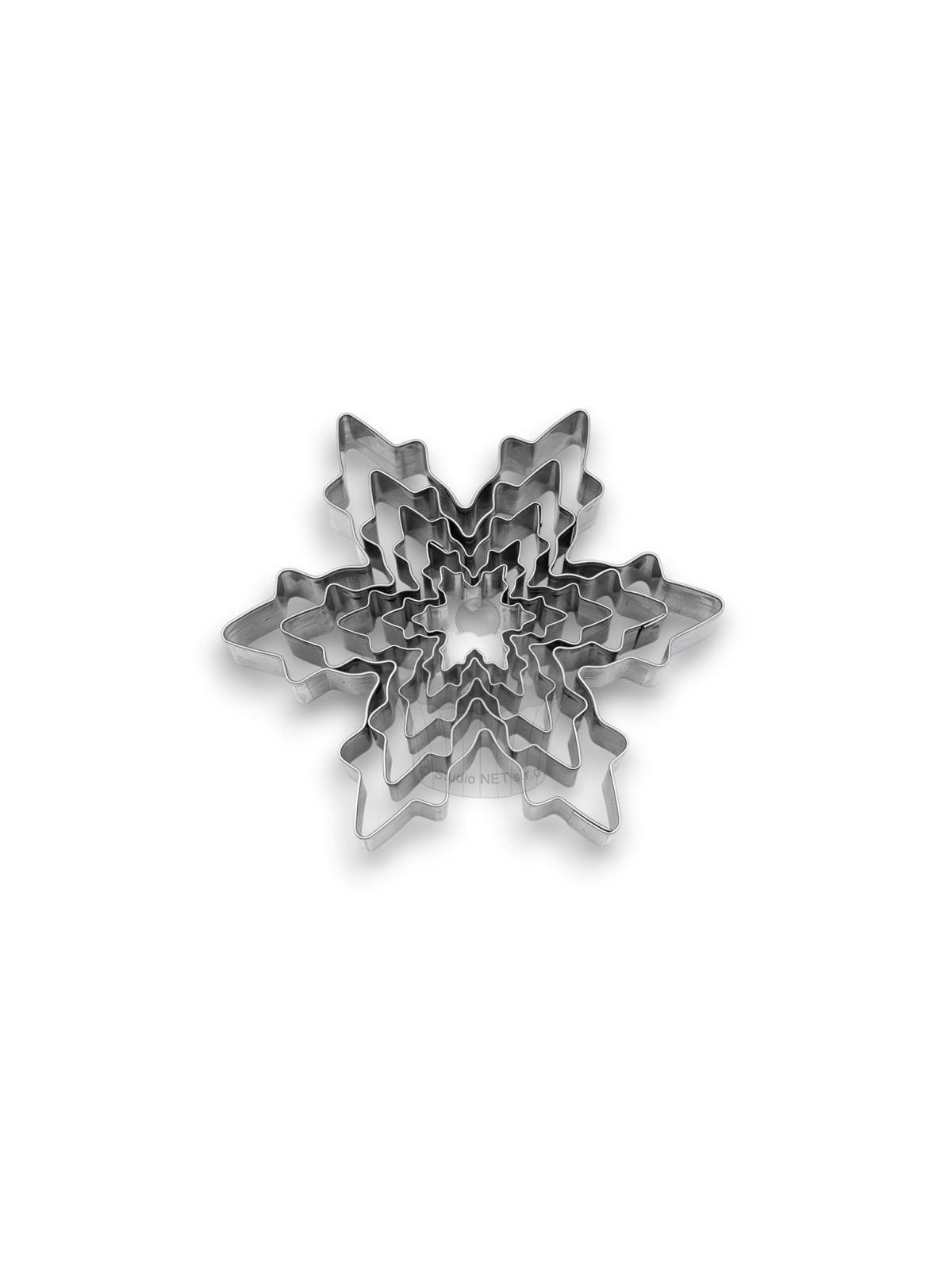 Set of stainless steel cookie cutters - snowflake - 5 pcs