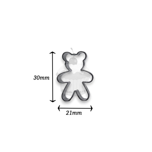 Mini-Ausstecher aus Edelstahl – Teddybär - 3 cm