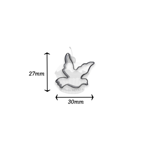 Stainless steel mini cookie cutter - dove - 3 cm