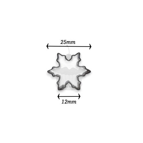 Stainless steel mini cookie cutter - snowflake - 2.5cm