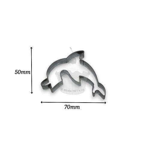 Edelstahl-Ausstecher - Delphin für Becher 7 cm.