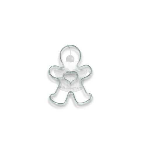 Cookie Cutter - Mr. Gingerbread Man + heart - 5cm