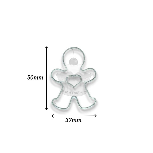 Cookie Cutter - Mr. Gingerbread Man + heart - 5cm