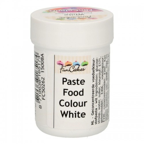 DISCOUNT: FunColours paste food colour - white snow - cup 30g