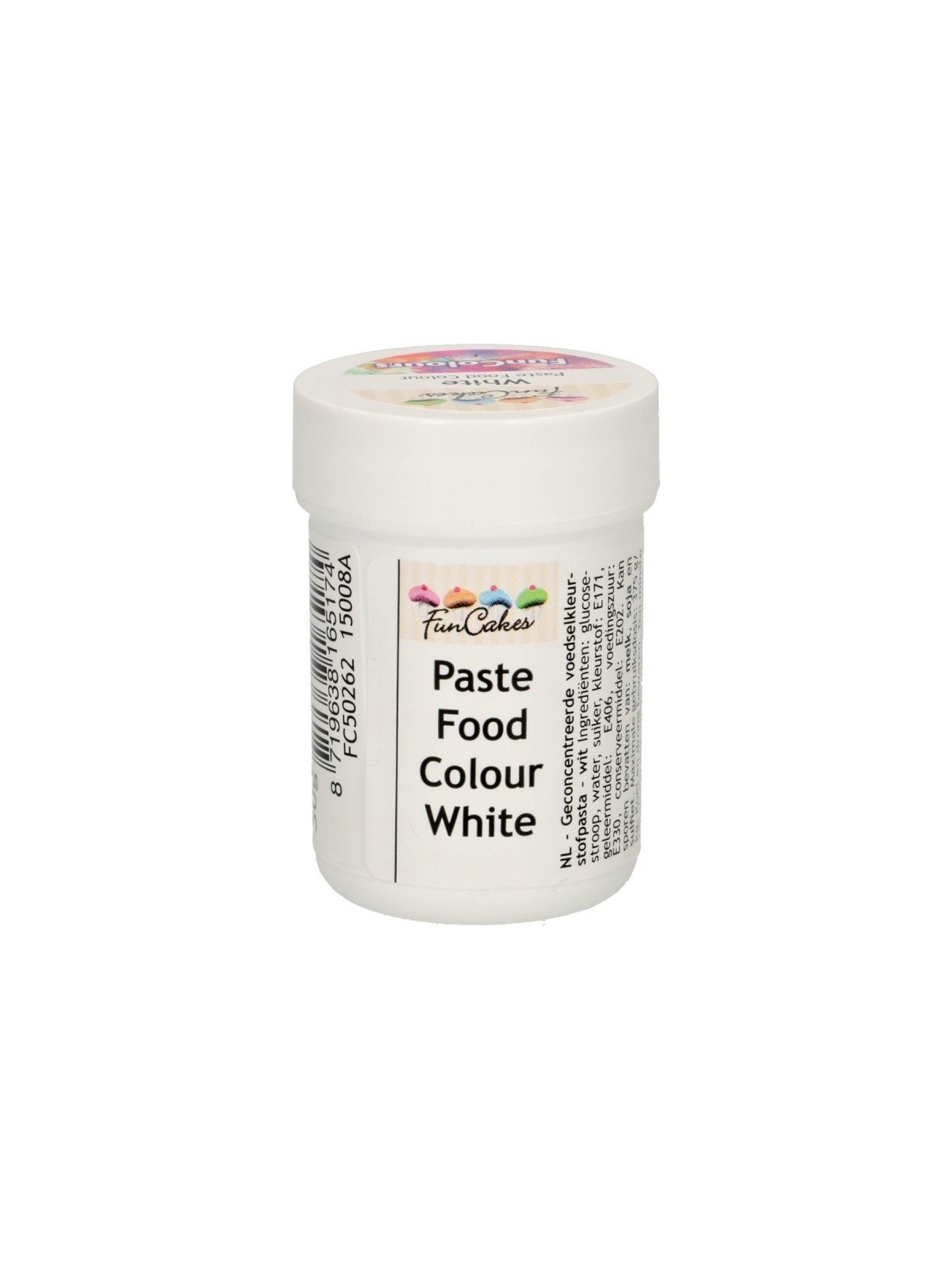 RABATT: FunColours paste food colour - white snow - cup 30g