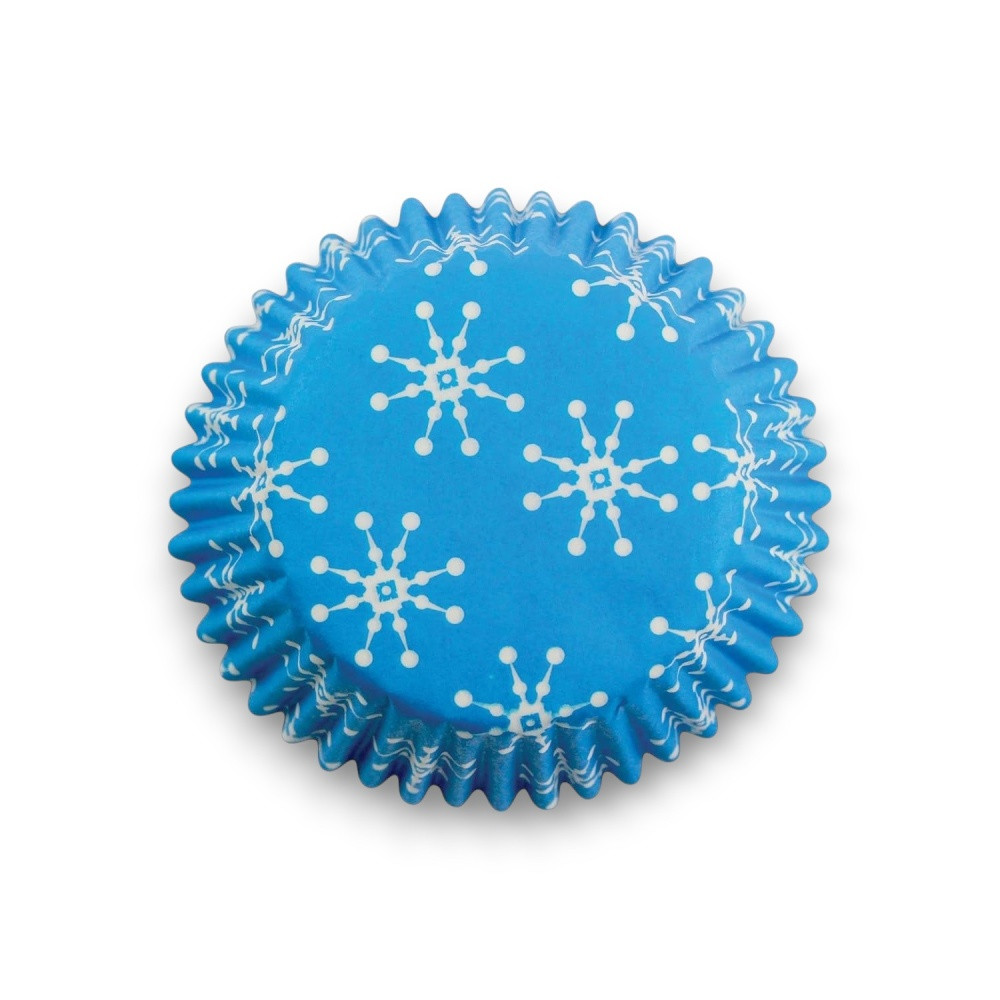 PME Mini Cupcake Cases - Blue with White Snowflakes - 60 pcs