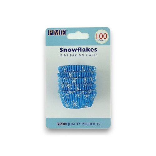 PME Mini Cupcake Cases - Blue with White Snowflakes - 60 pcs