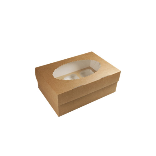 ECO Muffin / Cupcake Box - Brown - 6