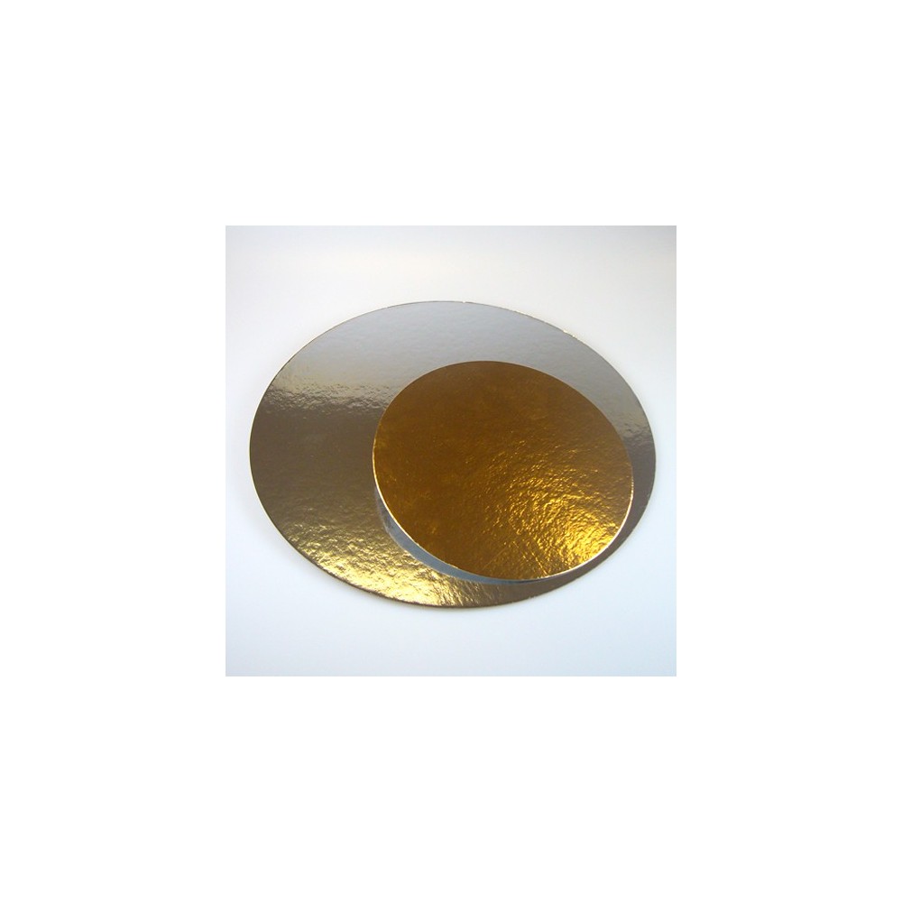 Round base for cake gold / silver 20cm