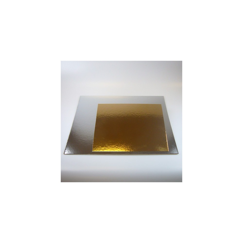 Square base for cake gold / silver 20cm