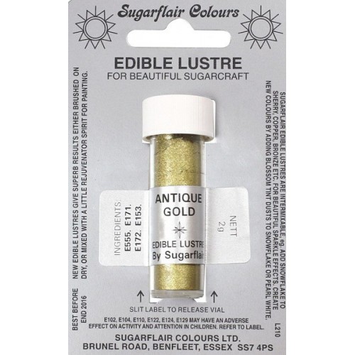 Sugarflair Edible Lustre Colour - Antique Gold 2g