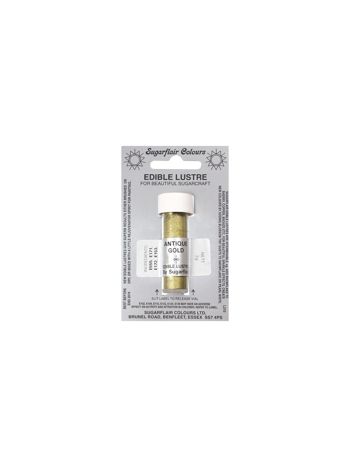 Sugarflair Powder Pearl Colour - Gold - Antique Gold 2g